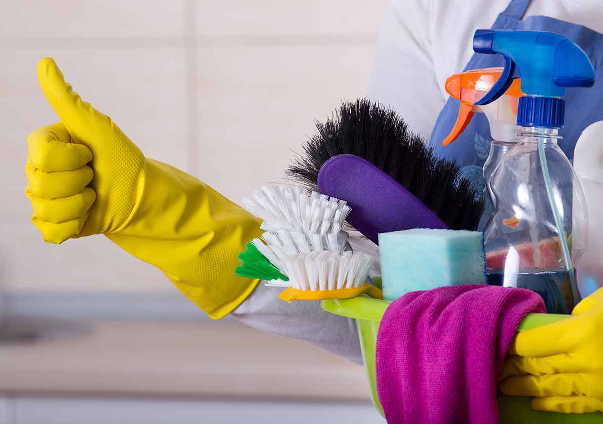 Professional cleaning service team